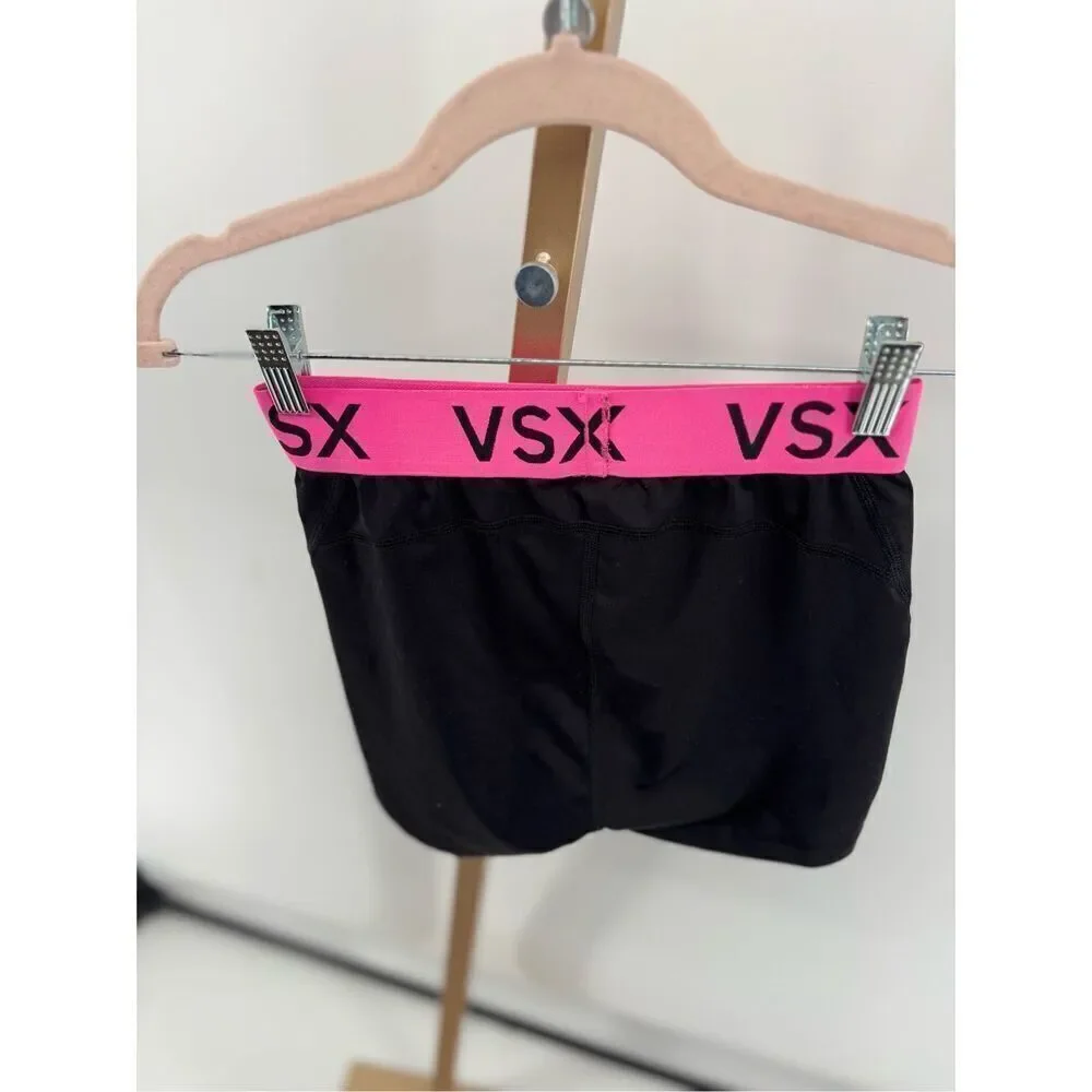 Victoria's Secret VSX Sport Athletic Shorts Black Pink Size Small